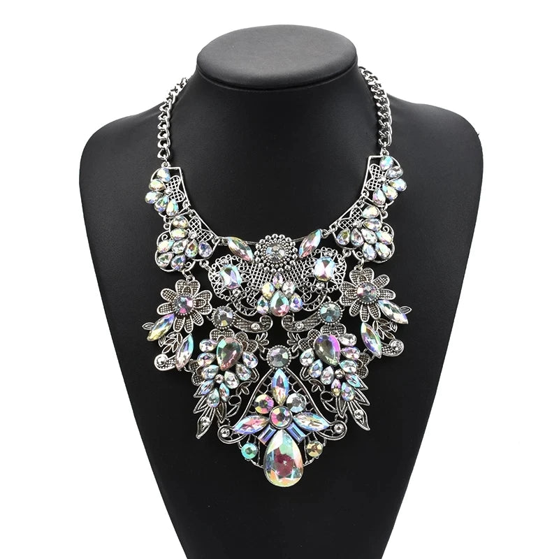 Silver Ethnic Coin Necklace – Boho Maxi Collar Jewelry for Women