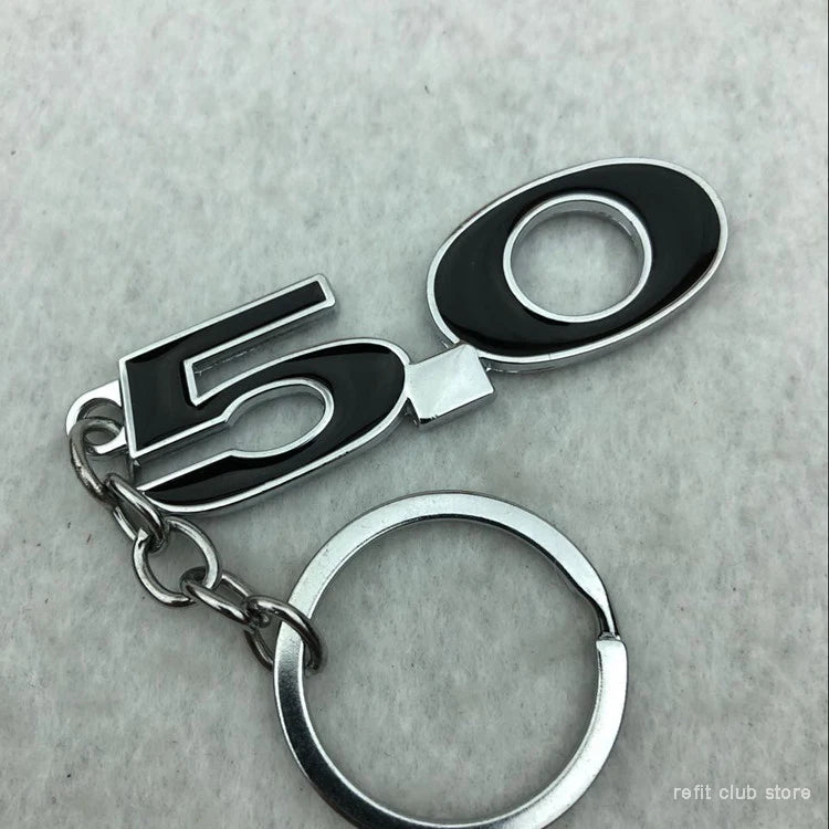 5.0 Keychain For Ford Mustang Shelby GT500 Car Keys Keychains Accessories Key Pendant Keycase Key Ring