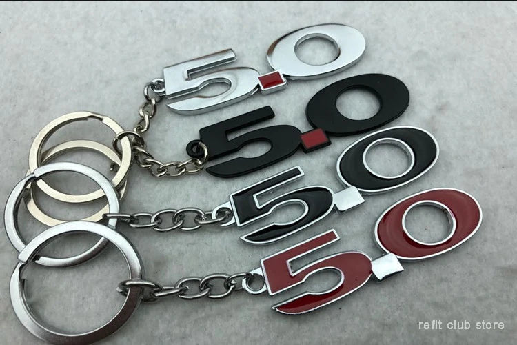 5.0 Keychain For Ford Mustang Shelby GT500 Car Keys Keychains Accessories Key Pendant Keycase Key Ring
