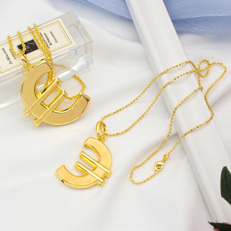 Euro Pattern Pendant Necklace – African Costume Jewelry for Women