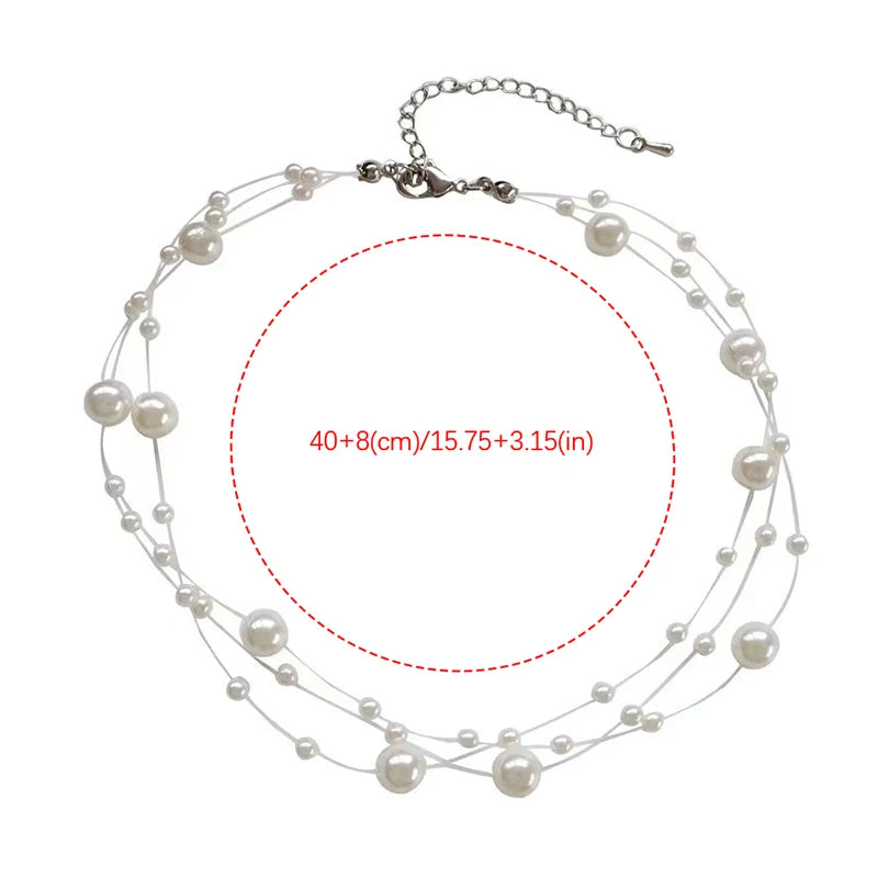 Women’s Multi-Layer Pearl Necklace | French-Inspired Fashion Jewelry