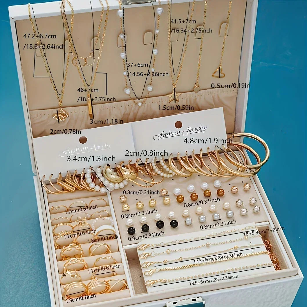 Value Pack Jewelry Set – 86 Pcs Rings, Necklaces & Earrings for Women’s Fashion Accessories