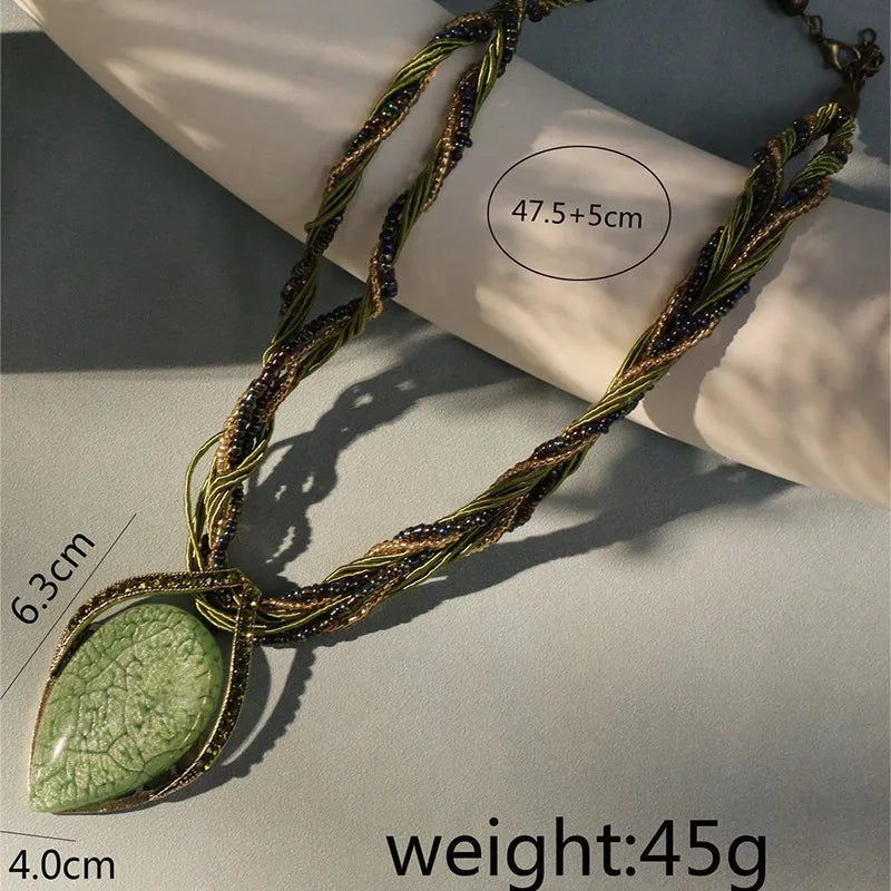 Bohemian Beaded Choker Necklace – Multilayer Handmade Jewelry Gift