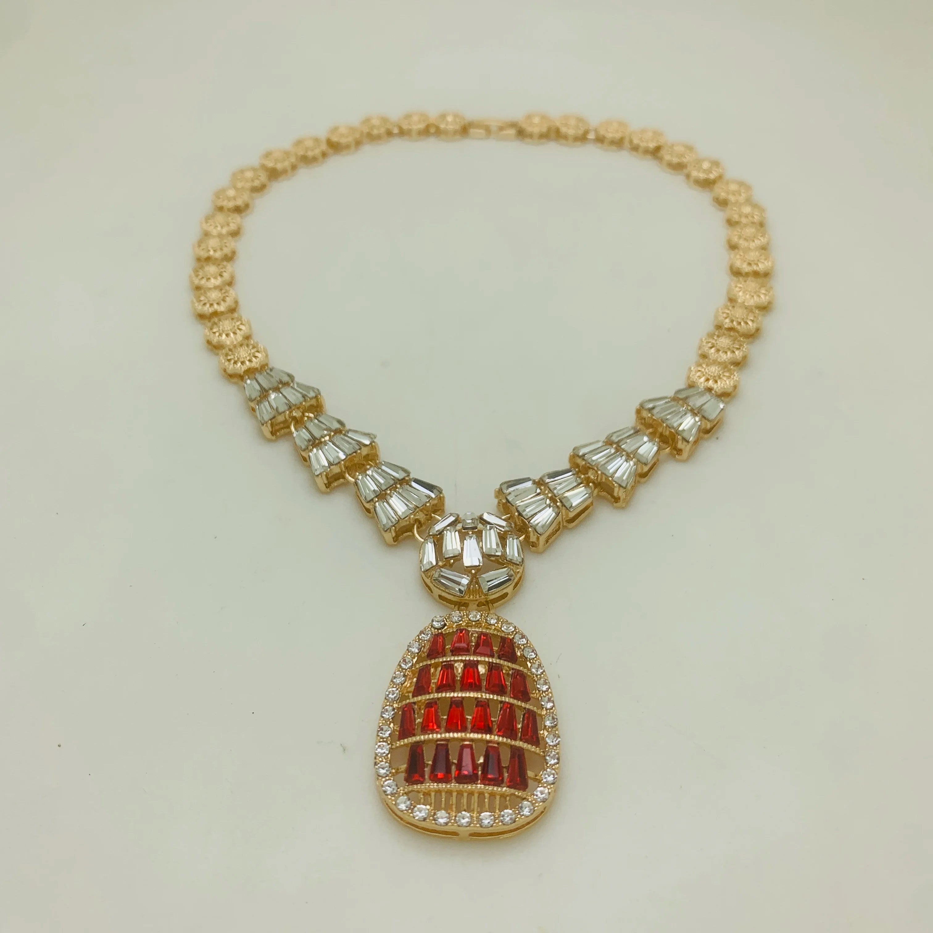 Gold Color Bridal Jewelry Set – Nigerian Wedding Necklace & Earrings
