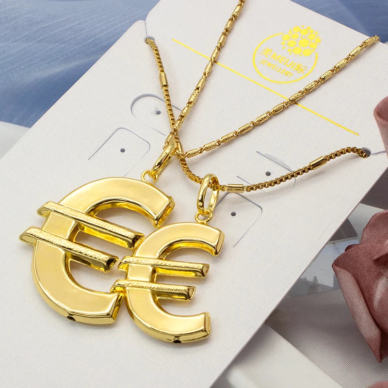 Euro Pattern Pendant Necklace – African Costume Jewelry for Women