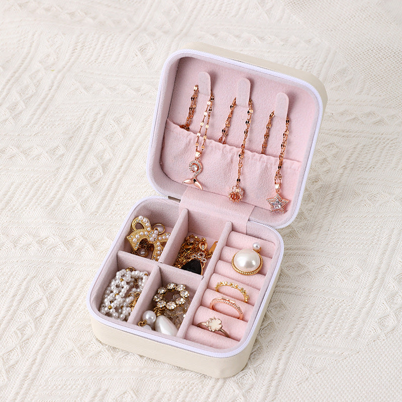 Compact Jewelry Organizer – Travel Storage Box with Zipper