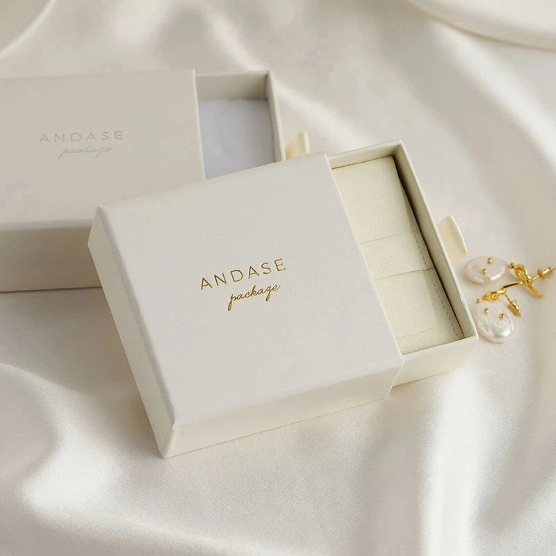 Beige Jewelry Packaging Boxes – Custom Logo Sliding Paper Gift Box