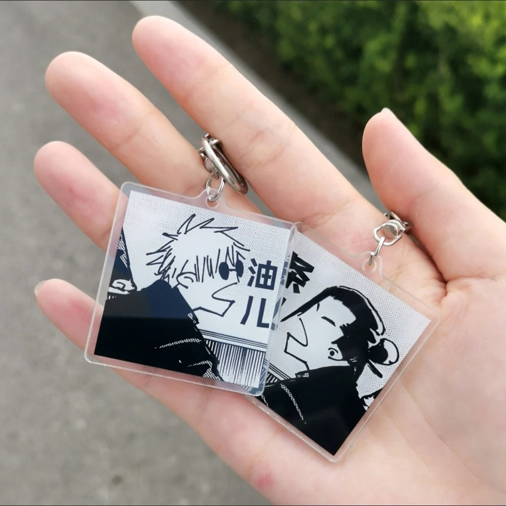 Acrylic Anime Keychain – Cute Gojo & Geto Pendant Accessory