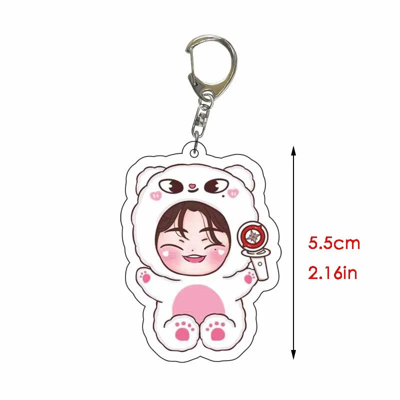 Acrylic KPOP Keychain Bundle – 8pcs Cute Bag Pendants