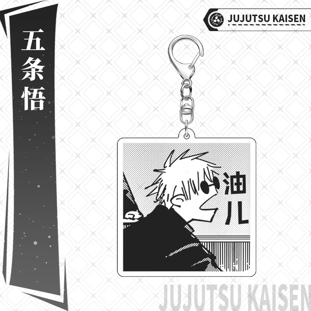 Acrylic Anime Keychain – Cute Gojo & Geto Pendant Accessory