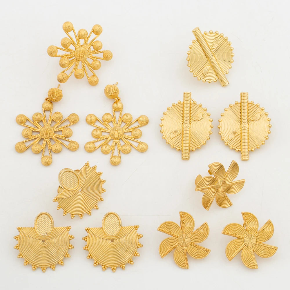 18K Gold Jewelry Set for Women – Elegant Wedding & Party Gift