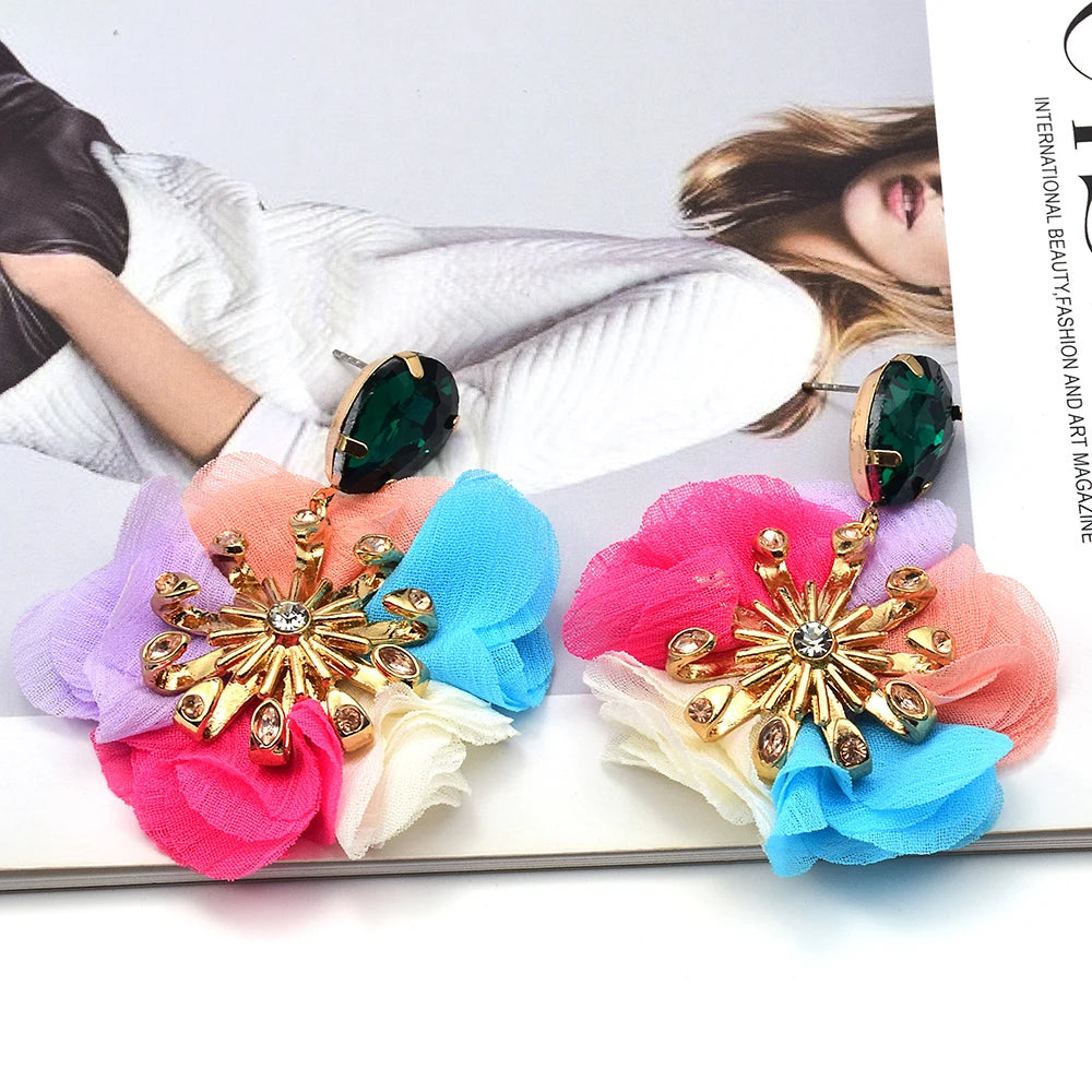 Crystal Lace Earrings – Handmade Vintage Boho Statement Jewelry