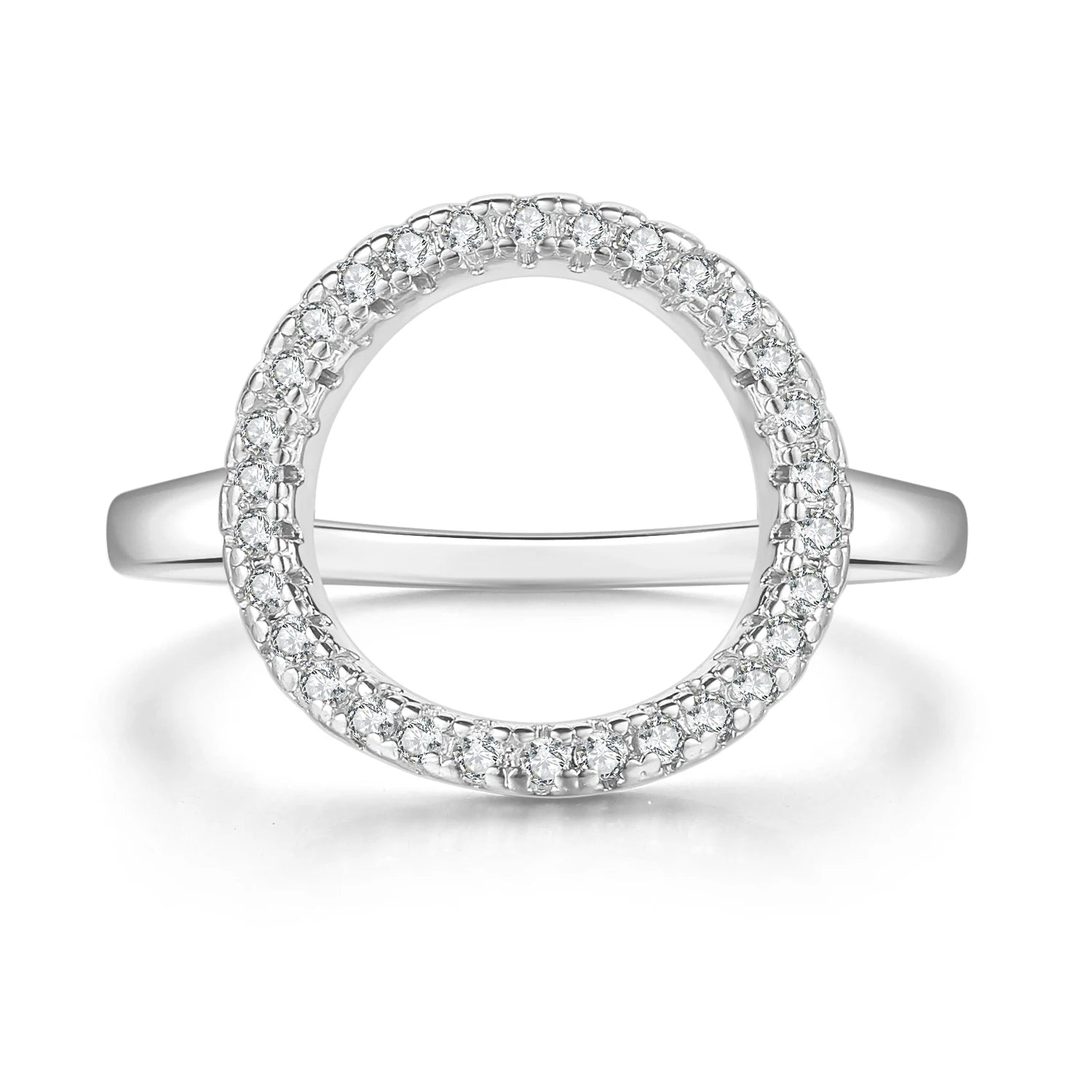 Rose & White Gold Circle Ring – Elegant Fashion Jewelry for Women