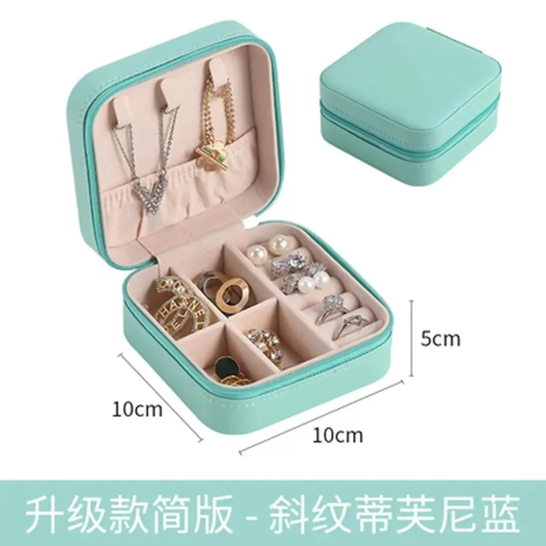 Compact Jewelry Organizer – Travel Storage Box with Zipper