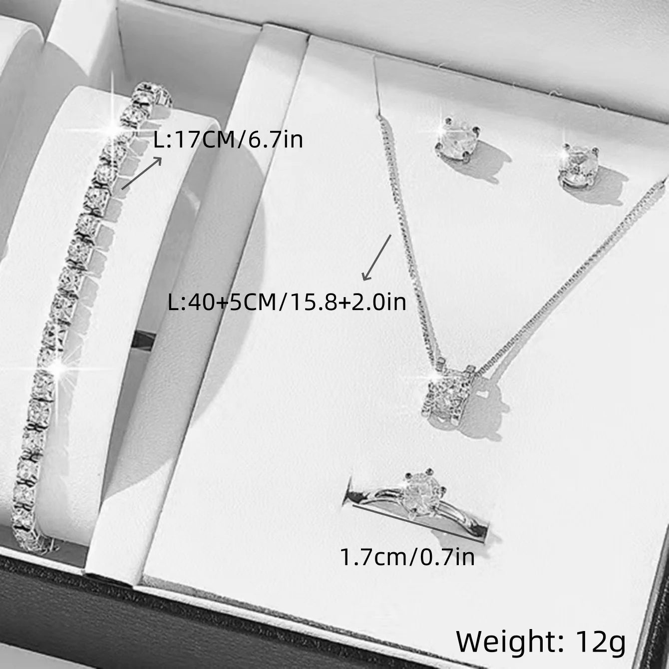 5-in-1 Jewelry Set for Women – Necklace, Earrings, Ring & Bracelet Gift