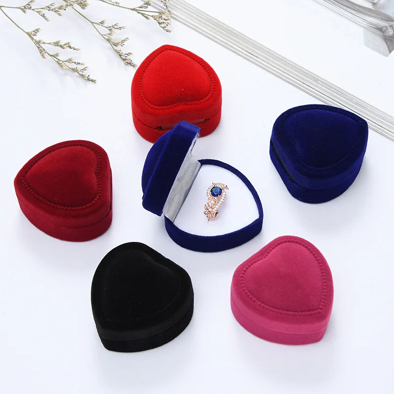 Velvet Heart Jewelry Box | Elegant Packaging for Rings & Necklaces