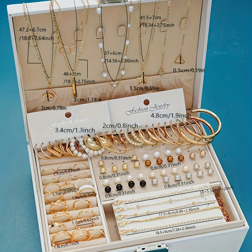 Value Pack Jewelry Set – 86 Pcs Rings, Necklaces & Earrings for Women’s Fashion Accessories