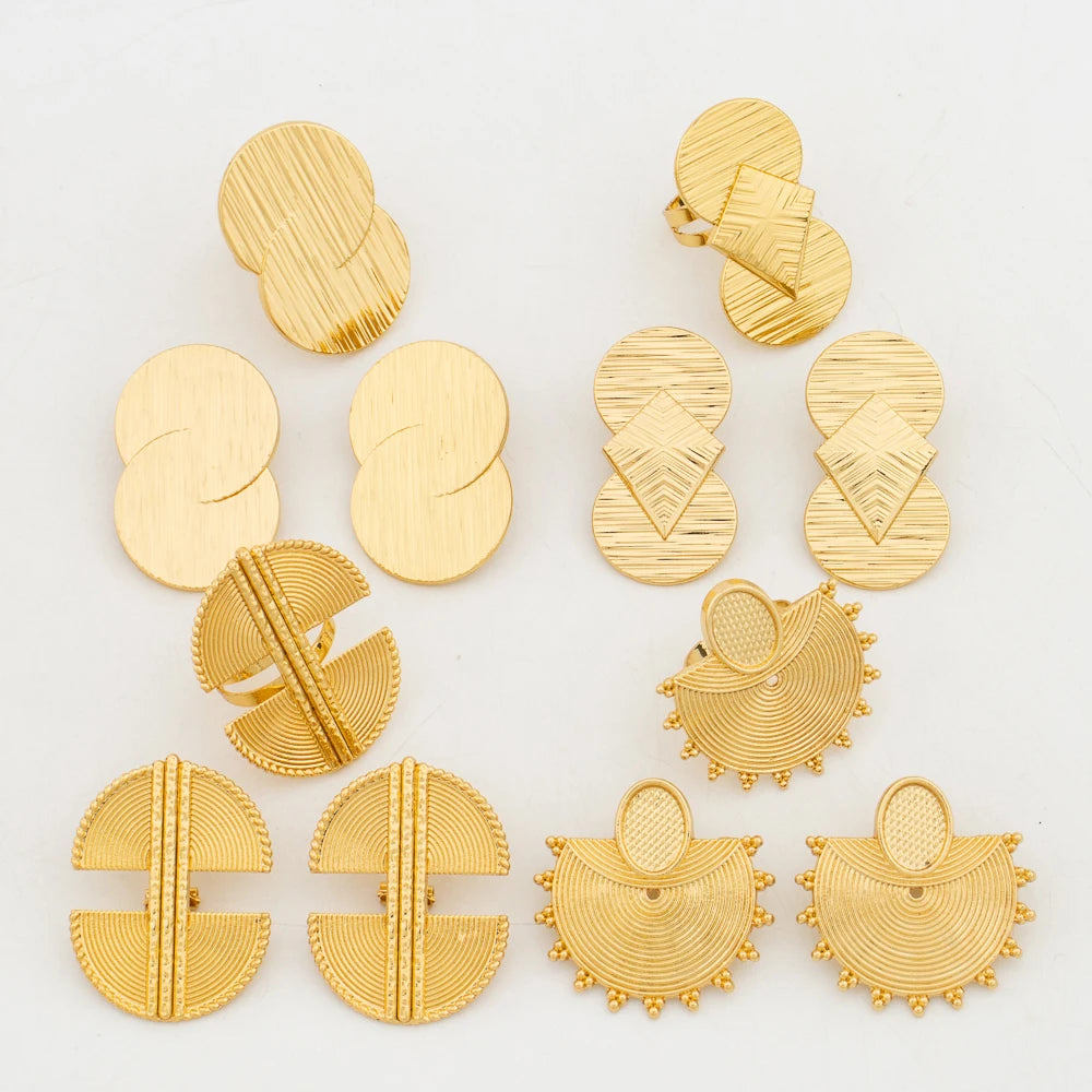 18K Gold Jewelry Set for Women – Elegant Wedding & Party Gift