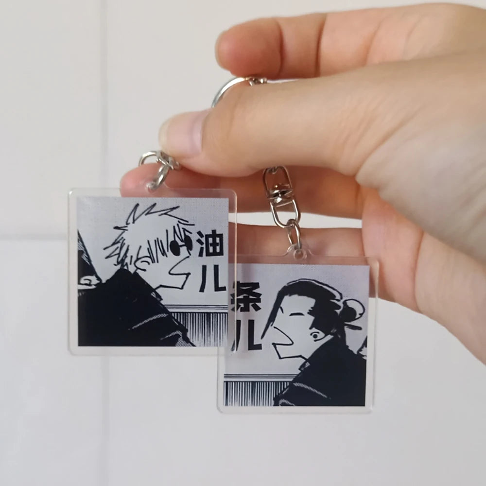Acrylic Anime Keychain – Cute Gojo & Geto Pendant Accessory