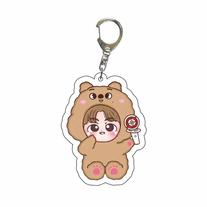 Acrylic KPOP Keychain Bundle – 8pcs Cute Bag Pendants