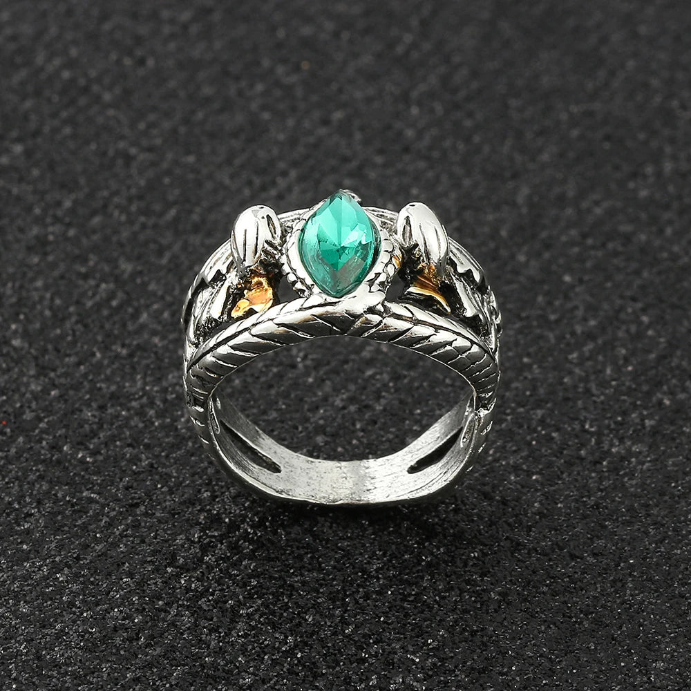 Lord Ring of Barahir Aragorn Gondor Green Crystal Rings