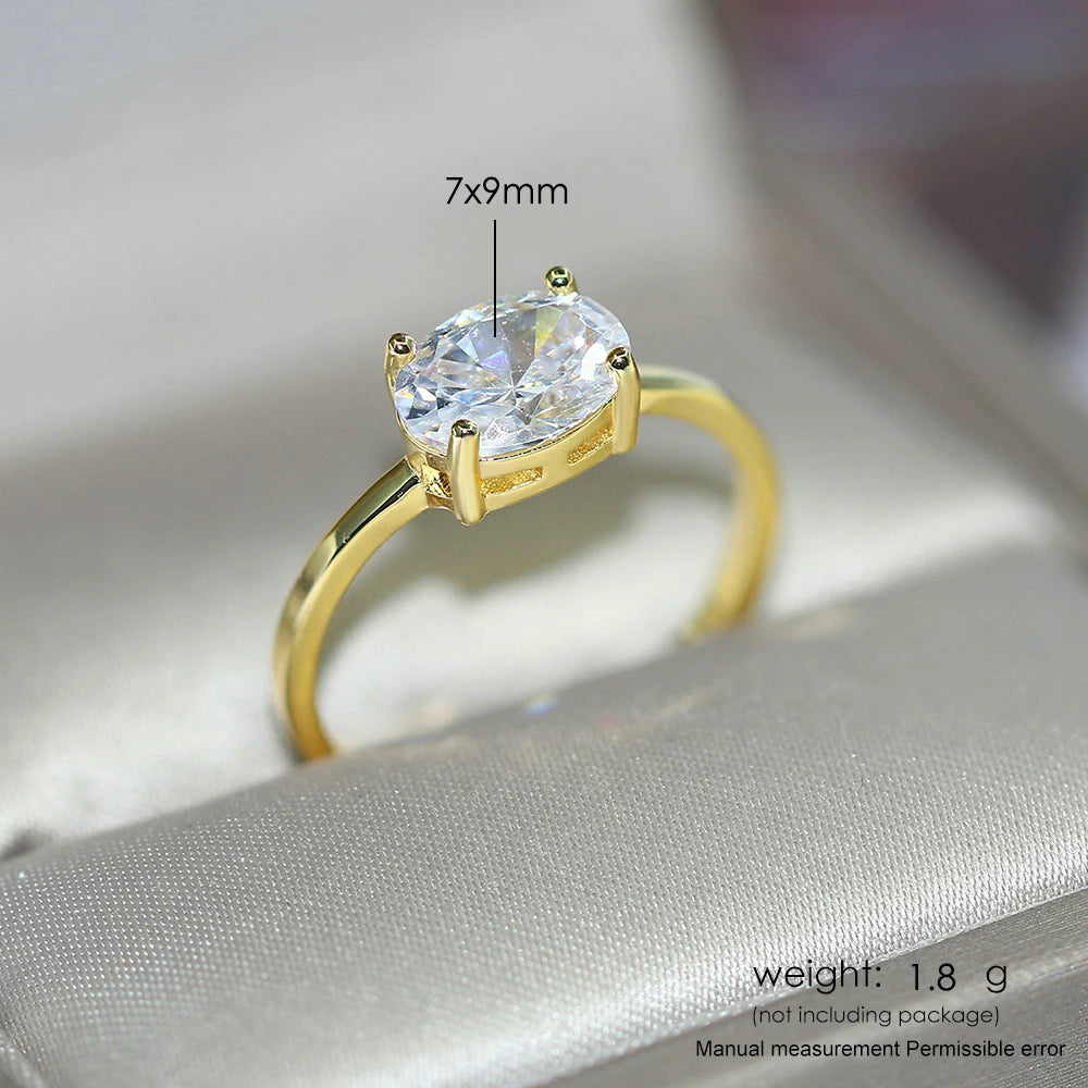Light Gold Zircon Ring | Simple Oval Wedding & Friendship Jewelry