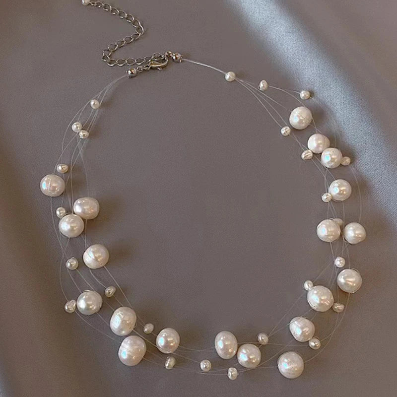 Women’s Multi-Layer Pearl Necklace | French-Inspired Fashion Jewelry
