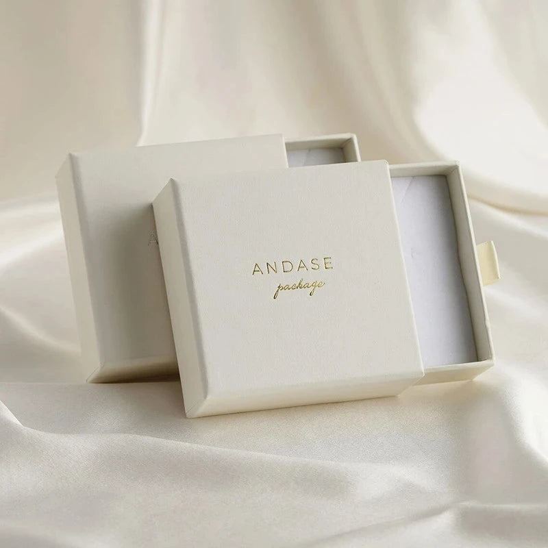 Beige Jewelry Packaging Boxes – Custom Logo Sliding Paper Gift Box