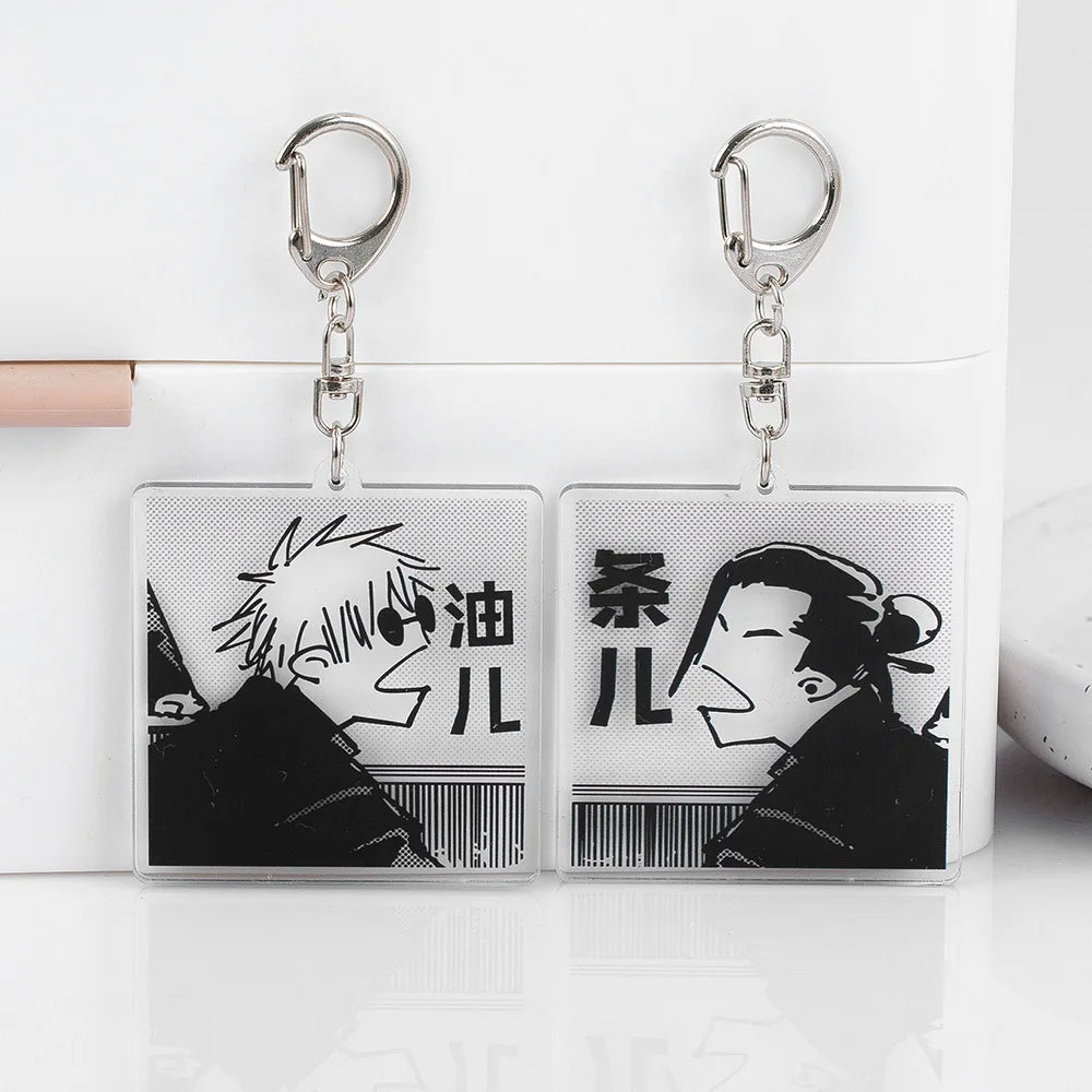 Acrylic Anime Keychain – Cute Gojo & Geto Pendant Accessory