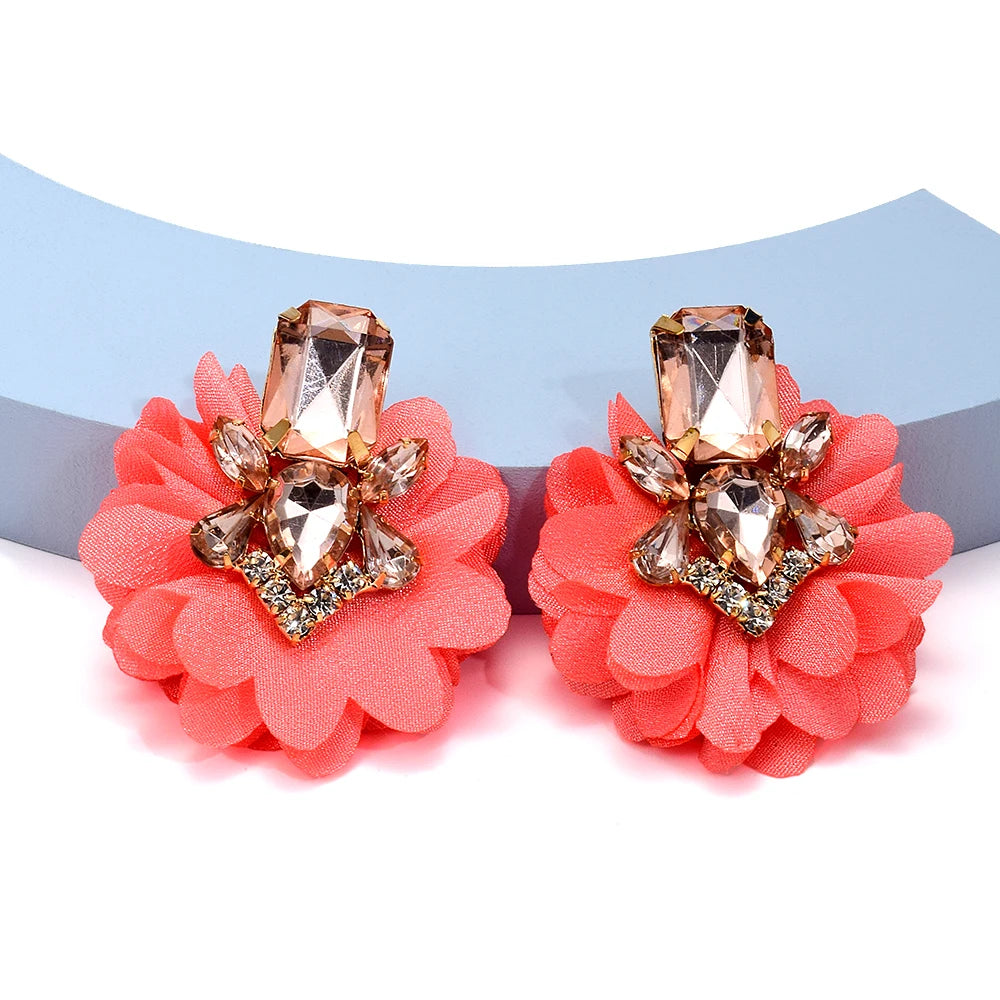 Crystal Lace Earrings – Handmade Vintage Boho Statement Jewelry