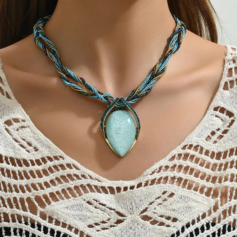 Bohemian Beaded Choker Necklace – Multilayer Handmade Jewelry Gift
