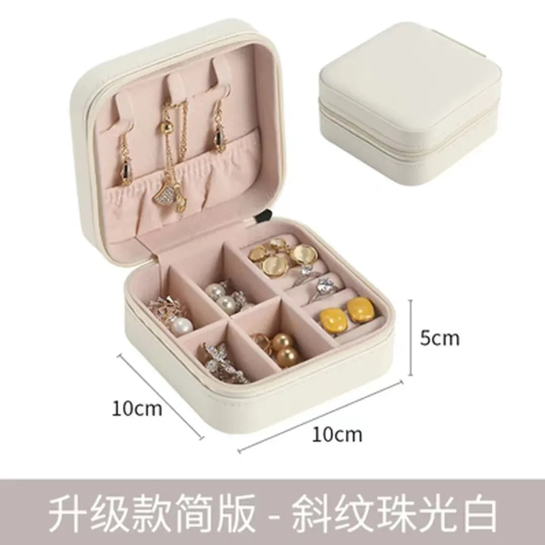 Compact Jewelry Organizer – Travel Storage Box with Zipper