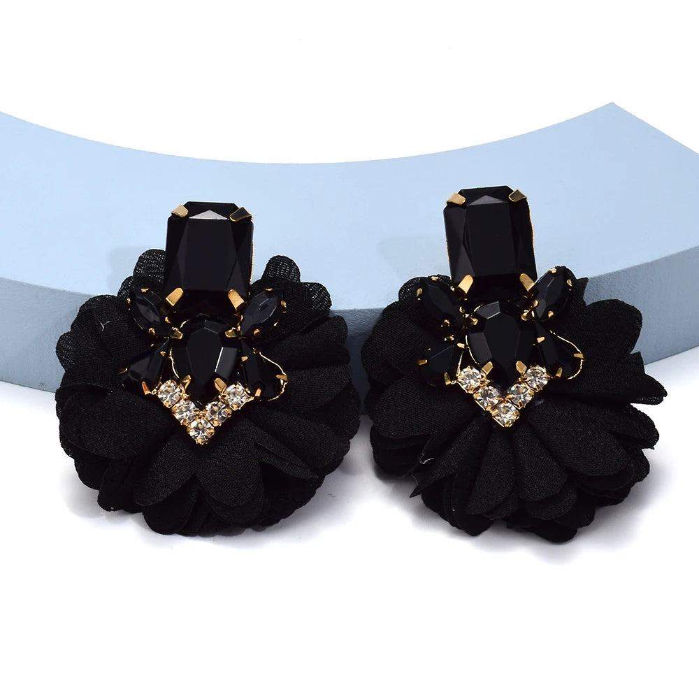 Crystal Lace Earrings – Handmade Vintage Boho Statement Jewelry