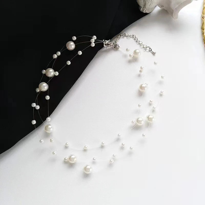 Women’s Multi-Layer Pearl Necklace | French-Inspired Fashion Jewelry