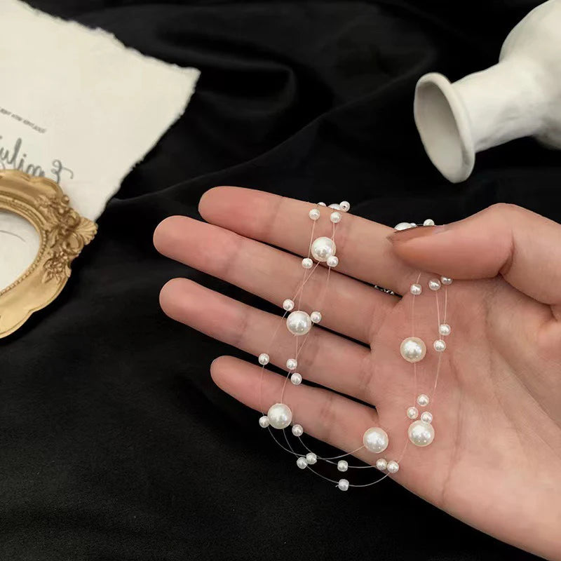 Women’s Multi-Layer Pearl Necklace | French-Inspired Fashion Jewelry