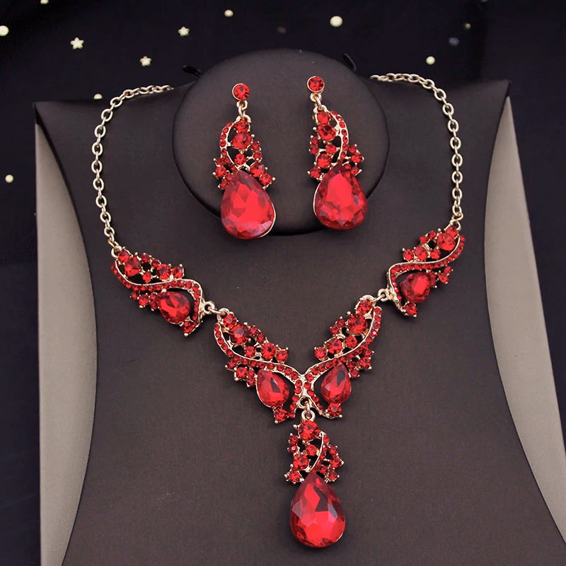 Crystal Choker Necklace & Earrings Set – Elegant Bridal & Party Jewelry