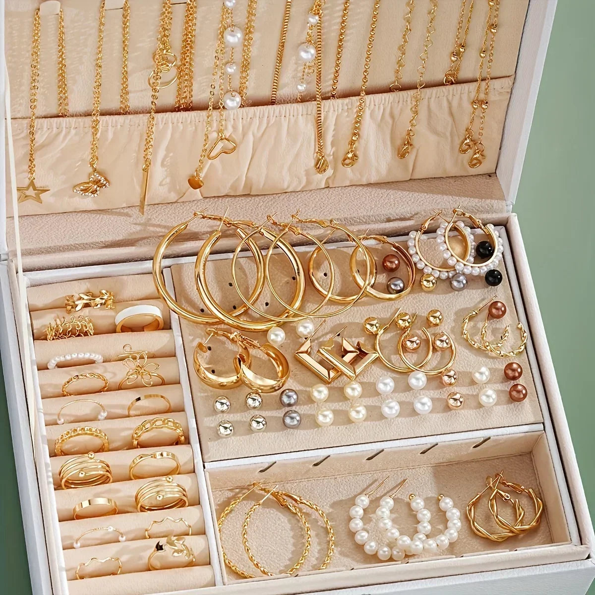 Value Pack Jewelry Set – 86 Pcs Rings, Necklaces & Earrings for Women’s Fashion Accessories