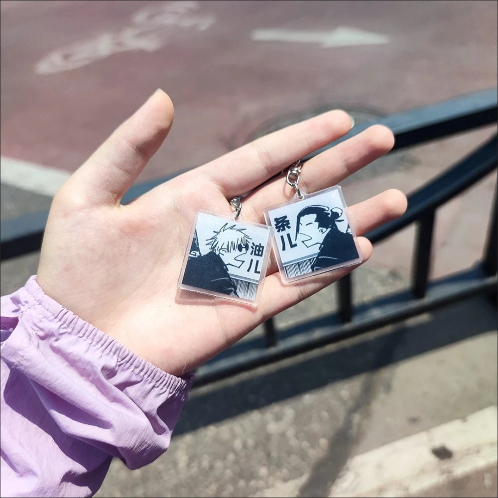 Acrylic Anime Keychain – Cute Gojo & Geto Pendant Accessory