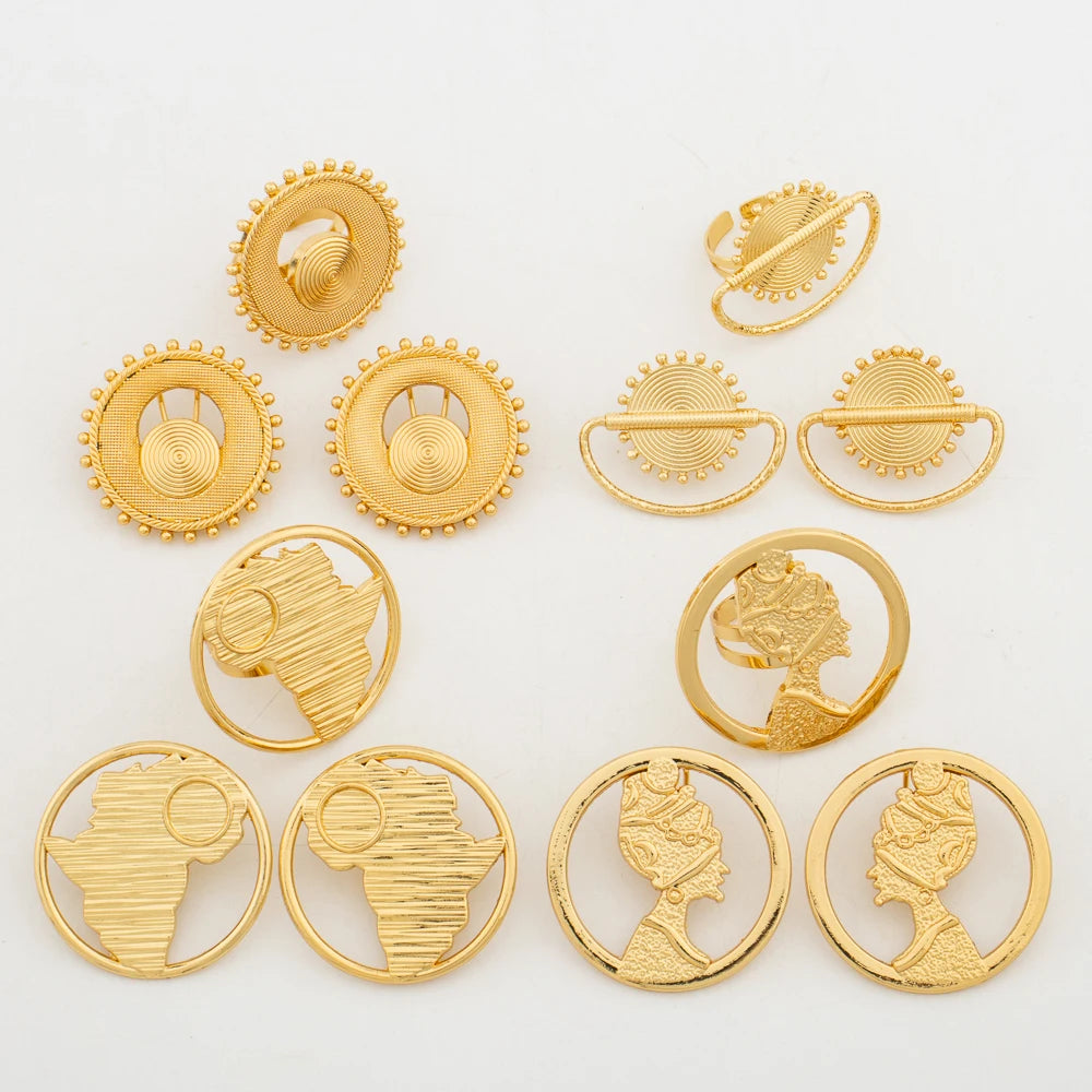 18K Gold Jewelry Set for Women – Elegant Wedding & Party Gift