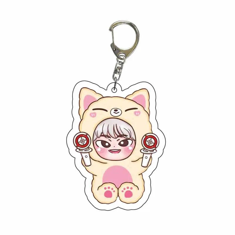 Acrylic KPOP Keychain Bundle – 8pcs Cute Bag Pendants