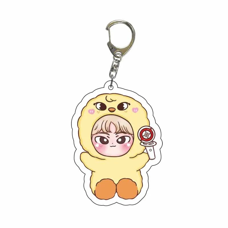 Acrylic KPOP Keychain Bundle – 8pcs Cute Bag Pendants
