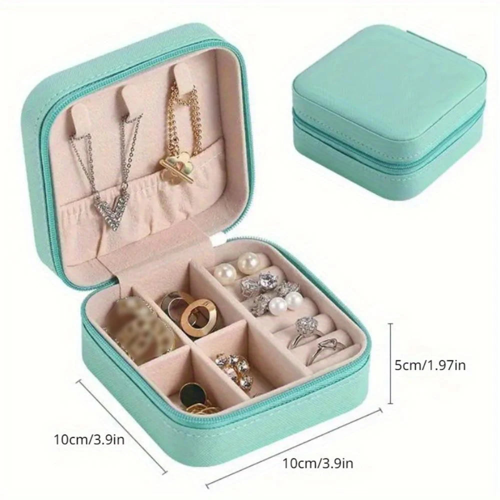 Mini Jewelry Box – Portable Travel Organizer for Earrings & Necklaces