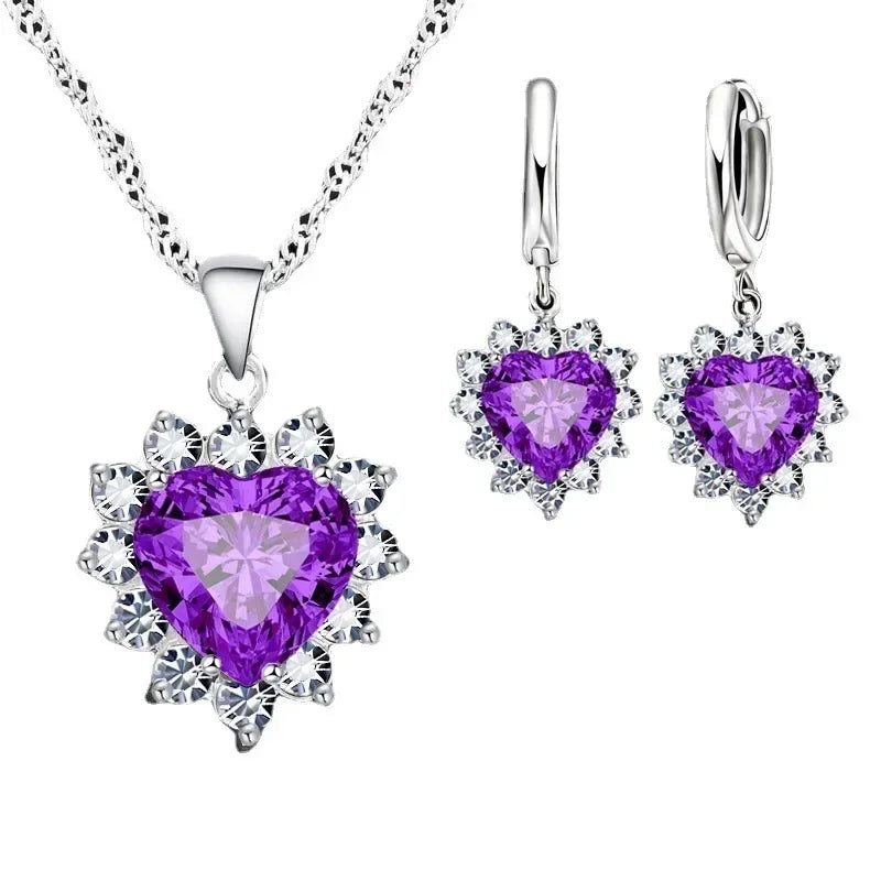 Elegant Bridal Heart Jewelry Set – Necklace & Earrings