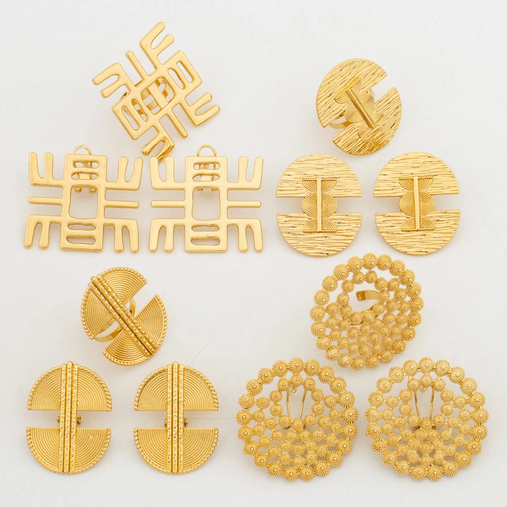 18K Gold Jewelry Set for Women – Elegant Wedding & Party Gift