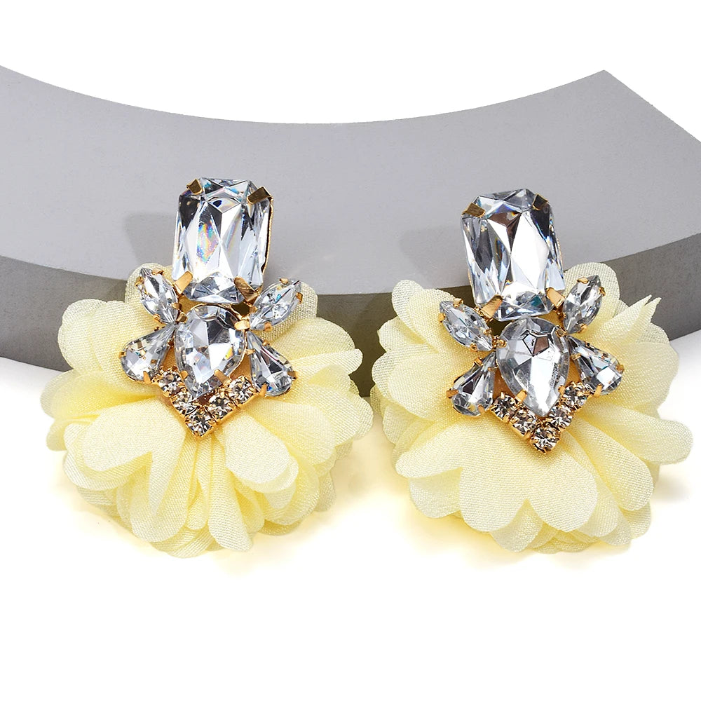 Crystal Lace Earrings – Handmade Vintage Boho Statement Jewelry