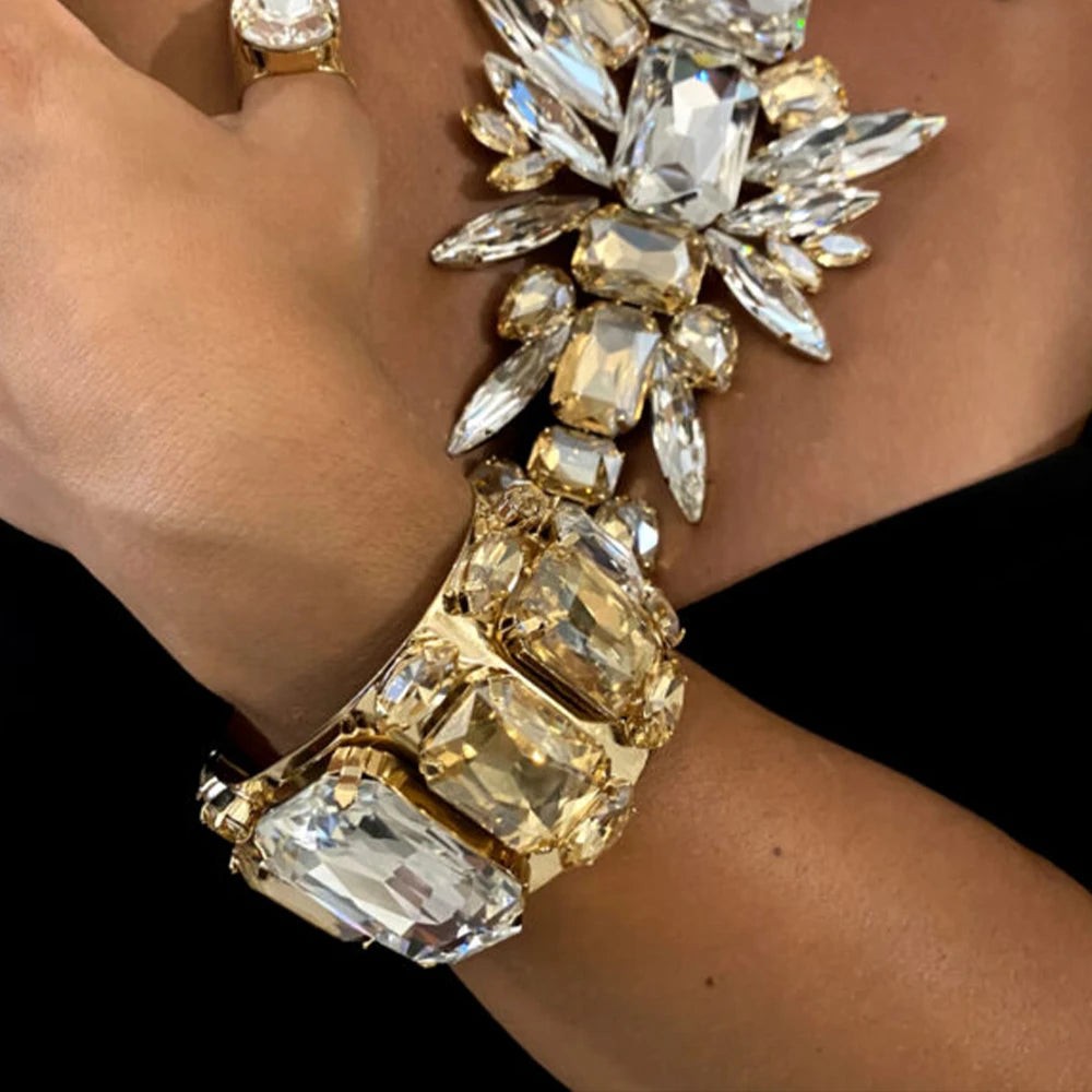 Bridal Crystal Bracelet – Bold Rhinestone Statement Wedding Jewelry