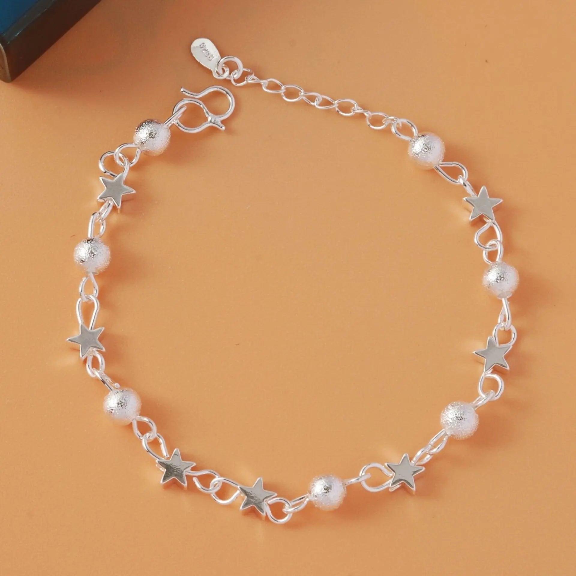 Elegant 925 Sterling Silver Beaded Bracelet | Unisex Adjustable Jewelry