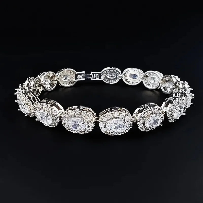 Luxury Crystal Bangle Bracelet – Elegant Blue, Red, Green & Black