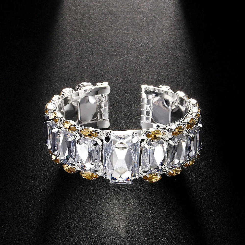 Bridal Crystal Bracelet – Bold Rhinestone Statement Wedding Jewelry