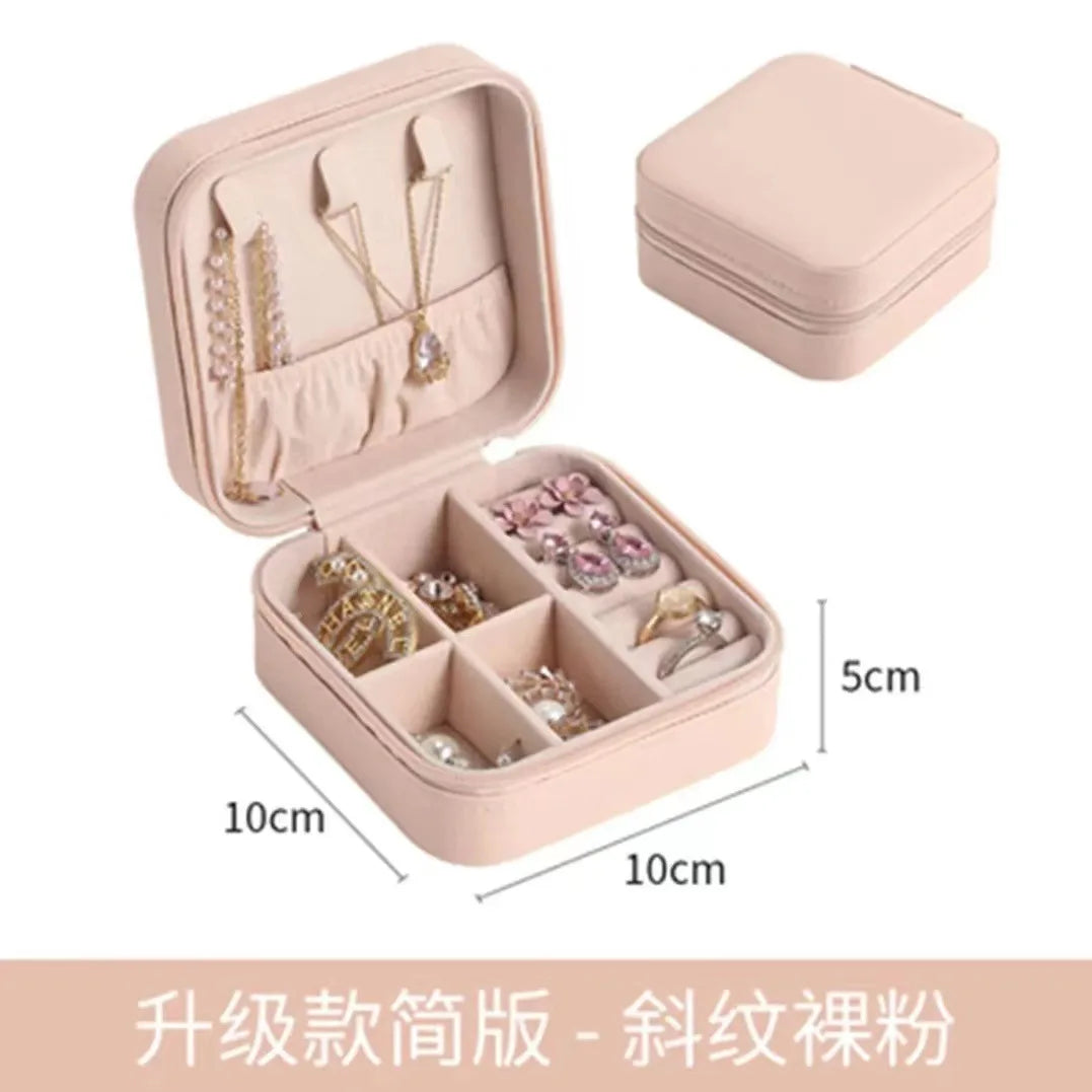 Compact Jewelry Organizer – Travel Storage Box with Zipper